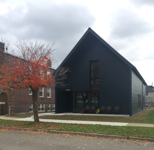 Single family contemporary house in Detroit's oldest historic neighborhood.
